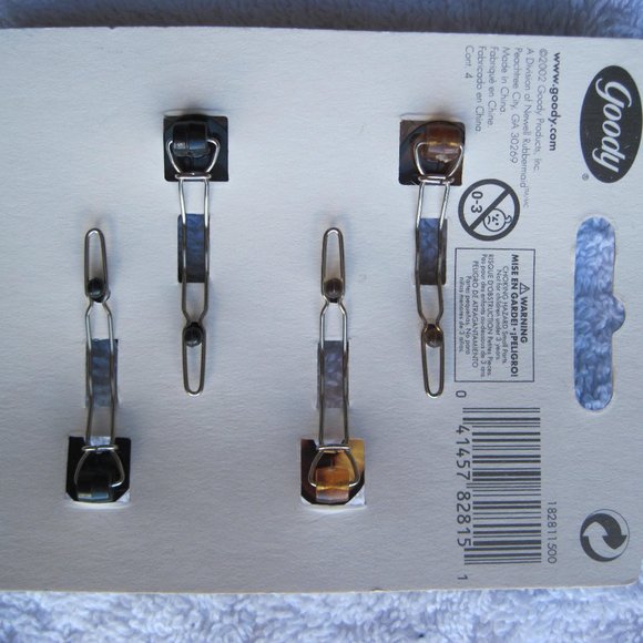 4 Goody 2002 Plastic Oval Hair Barette Clips 1 1/2" Secure Metal Stay Tight Back - Picture 3 of 8